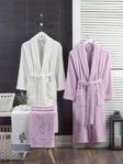 Unisex Havlulu Bornoz 4lü Set