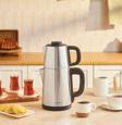 Karaca Tea Break 2 in 1 Su Isıtıcı Çelik Çay Makinesi Inox Siyah