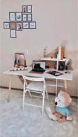 Lagomood Rüzgar Çalışma Masası Beyaz & Meşe