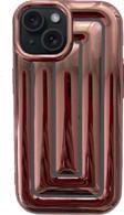 iPhone 15 Rudra Seri Labirent Desen 3D Metalik Silikon Kapak