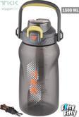 TKK 1500 ML Tek Kapak Çift Kullanım Pipetli/Rahat İçim Tritan Su Matarası-FFTKK1027-1500ML
