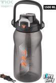 TKK 1500 ML Tek Kapak Çift Kullanım Pipetli/Rahat İçim Tritan Su Matarası-FFTKK1027-1500ML