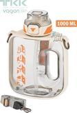 TKK 1000 ML Çift Kullanım Pipetli/Rahat içim Bpa İçermeyen Askılı Tritan Su Matarası FFTKK1022-1000