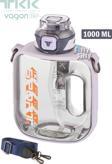 TKK 1000 ML Çift Kullanım Pipetli/Rahat içim Bpa İçermeyen Askılı Tritan Su Matarası FFTKK1022-1000