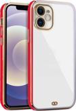 Epro İphone 11 Arka Kapak Kılıf Şeffaf Renkli Kırmızı Kenarlı Rose