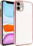 Epro İphone 11 Arka Kapak Kılıf Şeffaf Renkli Pembe Kenarlı Rose