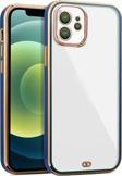 Epro İphone 12 Arka Kapak Kılıf Mavi Kenarlı Rose
