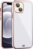 Epro İphone 14 Arka Kapak Kılıf Acık Mavi Kenarlı Rose