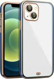 Epro İphone 14 Arka Kapak Kılıf Mavi Kenarlı Rose