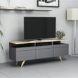 İnarch Dizayn Berlin 150cm 3 Kapaklı Tv Ünitesi Antrasit/Safir Meşe