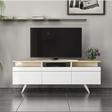 İnarch Dizayn Berlin Tv Ünitesi 150cm 3 Kapaklı Beyaz/Safir Meşe