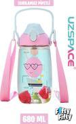 Uzspace Pipetli 680 Ml Boyun Askılı Tritan Çocuk Su Matarası -Kutulu- FFUZ2202680 