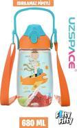 Uzspace Pipetli 680 Ml Boyun Askılı Tritan Çocuk Su Matarası -Kutulu- FFUZ2202680 
