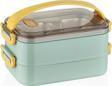 Vagonlife Bento Lunch Box Ofis-Okul İçin Yeni Nesil Sefer Tası 2 kat Taşıma Kulplu Çelik FF367