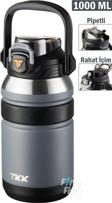 TKK 1000 ML Profesyonel Kamp Matarası/Çelik Termos Çift Kullanım Pipetli/Rahat İçim 12/24 Yalıtım -20311000