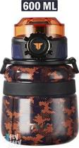 Vagonlife TKK 600 ML Çelik Su Matarası Çift Kullanım Pipetli/Rahat İçim 12 Saat Sıcak/24 Saat Soğuk Termos -20