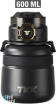 TKK 600 ML Çelik Su Matarası Çift Kullanım Pipetli/Rahat İçim 12 Saat Sıcak/24 Saat Soğuk Termos -2029-600ml