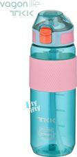 TKK 700 ML Kalın Isırılamaz Pipetli Bpa İçermeyen Taşıma Kulplu Tritan Su Matarası FFTKK1003-700ML