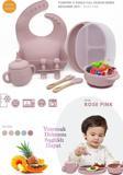 Kiwi Pumpkin 11 Parça Full Bebek Beslenme Seti %100 Bpa Free Doğal Silikon - Rose Pink