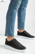 Enzo Erkek Siyah Beyaz Rahat Esnek Dikişli Hafif Taban Günlük Sneaker Ayakkabı Enzo-0360