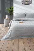Denizli Concept Çift Kişilik Gri Pike Seti - 210x220 Cm 2x(50X70) Cm Yastık Kılıfı, 3 Parça, Sedef