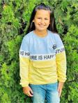 Butiksosyetik Happy Life Kız Çocuk Lastik Kol Sweatshirt