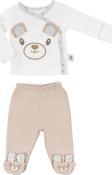 Gezenbebe Hero Bebekler İçin Nakışlı Zıbın & Patikli Pantolon Set Teddy (Organik)