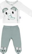 Gezenbebe Hero Bebekler İçin Nakışlı Zıbın & Patikli Pantolon Set Elephant
