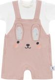 Gezenbebe Hero Kısa Kol Bebek T-Shirt & Nakışlı Salopet Seti Bunny