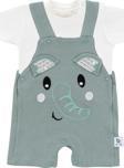 Gezenbebe Hero Kısa Kol Bebek T-Shirt & Nakışlı Salopet Seti Elephant