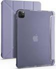 Apple iPad Pro 12.9 4.Nesil 2020 Kılıf Yatay ve Dikey Standlı Uyku Modlu Kalemlikli Trifold Arkası Silikon Kılıf 