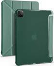 Apple iPad Pro 12.9 6.Nesil 2022 M2 Kılıf Yatay ve Dikey Standlı Uyku Modlu Kalemlikli Trifold Arkası Silikon Kılıf