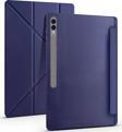 Samsung Galaxy Tab S9 Ultra SM-X910 Kılıf Yatay ve Dikey Standlı Uyku Modlu Kalemlikli Trifold Arkası Silikon Kılıf