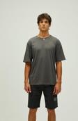 Liber Oversize T-Shirt Koyu Gri Basic Erkek Tişört