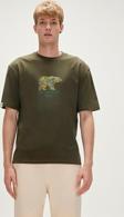 Re-Finger Recycle Haki Yeşil T-Shirt Baskılı Erkek Tişört