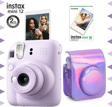 Fujifilm Instax Mini 12 Lila Fotoğraf Makinesi-10'lu Film Ve Parlak Kılıf Seti