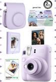 Fujifilm Instax Mini 12 Lila Fotoğraf Makinesi-10'lu Film-Mini Albüm Ve Deri Kılıf Seti