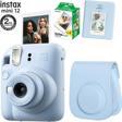 Fujifilm Instax Mini 12 Mavi Fotoğraf Makinesi 20Li Film Ve Pvc Albümlü Çantalı Seti 1