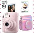 Fujifilm Instax Mini 12 Pembe Fotoğraf Makinesi-10'lu Film Ve Parlak Kılıf Seti