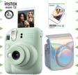 Fujifilm Instax Mini 12 Yeşil Fotoğraf Makinesi-10'lu Film Ve Parlak Kılıf Seti