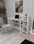 Enda Home Saye 5 Raflı Kitaplıklı Çalışma Masası Beyaz