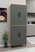 Enda Home 6 Raflı 4 Kapaklı Çok Amaçlı Dolap Atlantik Çam - Antrasit