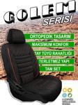 Nice Shop Golem Serisi Taytüyü Kumaş Deri Detaylı Ortopedik Oto Koltuk Kılıfı 5Li Tam Set