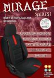 Nice Shop Mirage Serisi Taytüyü Kumaş Deri Detaylı Airbag Dikimli Oto Koltuk Kılıfı Ön Arka Tam Set