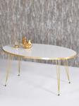 Gold Falez Orta Sehpa Elips Gold Beyaz Tel