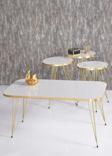 Gold Falez Zigon Sehpa ve Orta Sehpa Kr Set Gold Beyaz Tel