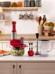Karaca Mastermaid Prosteel Cam Mutfak Robotu Uzun Blender Ayaklı 6 Bıçaklı 2500 W Imperial Red