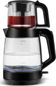 Karaca Glass Tea Xl 2 İn 1 Cam Çay Makinesi Shiny Black
