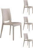 Sandalie 4 Adet Rattan Cappucino Sandalye / Balkon - Bahçe - Teras