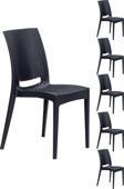 Sandalie 6 Adet Rattan Antrasit Sandalye